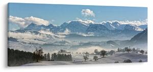 Obraz zasnežených hôr (120x50 cm)