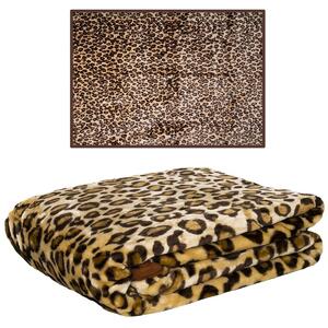 Teplá deka s leopardím vzorom 200x240 cm SKLADOM Hnedá