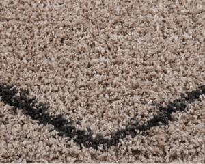 Chlpatý koberec s vysokým vlasom béžový a antracitový 160x230cm