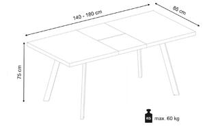 Rozkladací jedálenský stôl Berlín 140-180x85