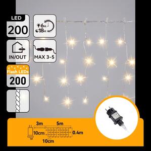 Aigostar - LED vonkajší vianočný reťaz 200xLED 8x0,4m IP44 teplá biela