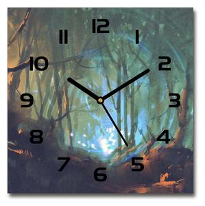 Sklenené hodiny štvorec Mýtický les