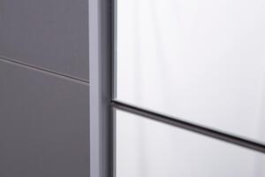 Skriňa s posuvnými dverami grafitová BASTIA 250 so zrkadlom