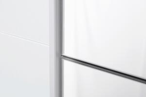 Skriňa s posuvnými dverami biela BASTIA 250 so zrkadlom