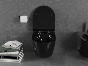 MEXEN - Lena WC misa Rimless, WC sedátko so spomaľovacím mechanizmom, Slim, duroplast - čierna - 30224070