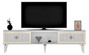 TV stolík/skrinka Kututa 2 (biela + zlatá) . Vlastná spoľahlivá doprava až k Vám domov. 1095225