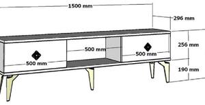 TV stolík/skrinka Kututa 2 (biela + zlatá) . Vlastná spoľahlivá doprava až k Vám domov. 1095225
