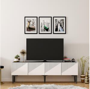 TV stolík/skrinka Tomune 4 (biela + čierna) . Vlastná spoľahlivá doprava až k Vám domov. 1095229