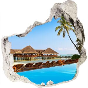 Fototapeta diera na stenu 3D Plavecký bazén na maldivách
