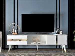 TV stolík/skrinka Vekika 2 (biela + zlatá) . Vlastná spoľahlivá doprava až k Vám domov. 1095252