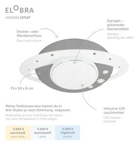 Stropné svietidlo LED Saturn Starlight sivá