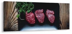 Obraz mäsa na tanieri (120x50 cm)