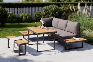 JEDÁLENSKÁ TERASOVÁ SÚPRAVA 4-dielne, kov, plast, textil Ambia Garden - Série záhradného nábytku, Online Only