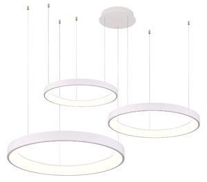 Dizajnový LED stmievateľný luster Agnes 38+58+78 biela