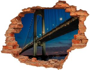 Diera 3D v stene nálepka Brooklyn bridge nd-c-85968041