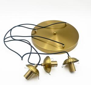 Luster na lanku CRISTAL 3xE14/15W/230V mosadz/dymová čierna