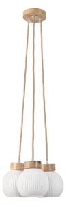 Závesný luster na lanku LOOMIS 3xE27/15W/230V 83 cm béžová/dub