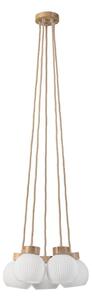 Závesný luster LOOMIS na lane 5xE27/15W/230V 130 cm béžová/dub
