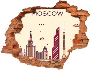 Nálepka 3D diera betón Moskva budovy nd-c-88965141