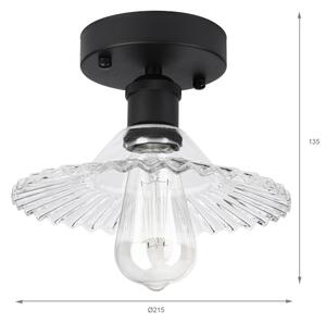 Prisadený luster TRISH 1xE27/15W/230V čierny/číry