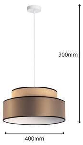 Luster na lanku GRACE 1xE27/60W/230V pr. 40 cm béžová/hnedá