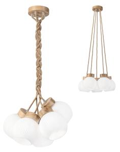 Závesný luster LOOMIS na lanku 5xE27/15W/230V 83 cm béžová/dub