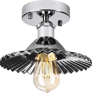 Prisadený luster TRISH 1xE27/15W/230V lesklý chróm/dymová čierna