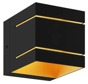 Moderné nástenné svietidlo Transfer 2 čierna/zlatá