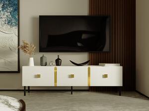 TV stolík/skrinka Sodole (biela + zlatá) . Vlastná spoľahlivá doprava až k Vám domov. 1095345