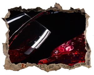 Nálepka 3D díra na zeď Červené víno nd-k-54930015