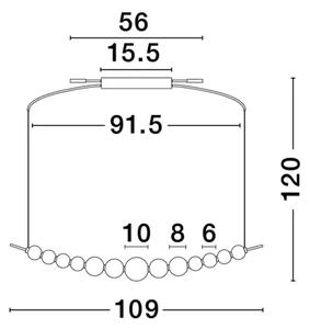 Dizajnový LED luster Perla 109 chróm