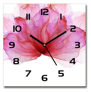 Sklenené hodiny štvorec Ružové kvety