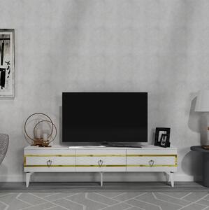 TV stolík/skrinka Vadiki 2 (biela + zlatá) . Vlastná spoľahlivá doprava až k Vám domov. 1095403