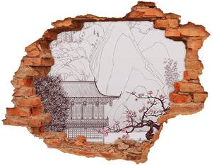 Diera 3D v stene nálepka Čínskej krajiny nd-c-33354243