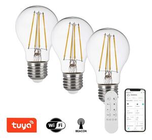 Immax NEO 07806CDO - sada 3 ks stmievateľných LED žiaroviek CCT E27/3W/230V Wi-Fi+diaľkové ovládanie