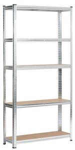 Kovový regál 90x30x180 cm strieborný