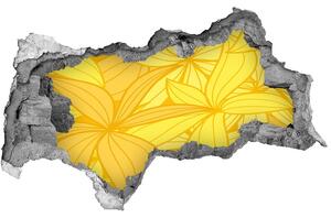 Nálepka 3D diera na stenu Žlté kvety na pozadí