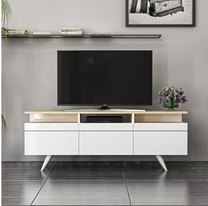 TV stolík/skrinka Vulema (dub + biela) . Vlastná spoľahlivá doprava až k Vám domov. 1095468