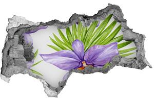Nálepka 3D diera na stenu betón Orchidea nd-b-104930061