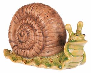Záhradná dekorácia Slimák svetlohnedá, 16 x 7 x 10 cm, keramika