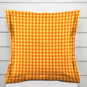 Biante Bavlnená obliečka na vankúš s lemom Olivia OL-006 Oranžovo-žltá kocka malá 40 x 40 cm