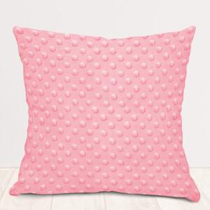 Biante Detská obliečka na vankúš Minky 3D bodky MKP-011 Svetlo ružová 30 x 50 cm