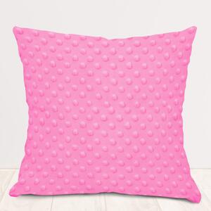 Biante Detská obliečka na vankúš Minky 3D bodky MKP-012 Sýto ružová 30 x 50 cm