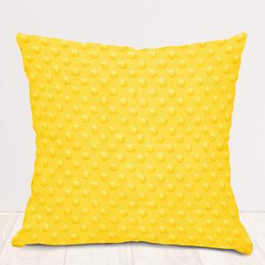 Biante Detská obliečka na vankúš Minky 3D bodky MKP-015 Sýto žltá 30 x 50 cm