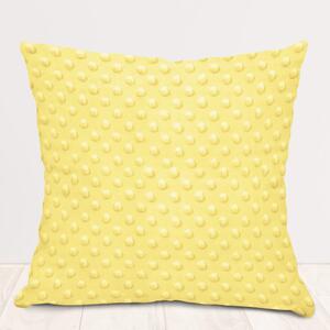Biante Detská obliečka na vankúš Minky 3D bodky MKP-021 Citrónovo žltá 30 x 50 cm