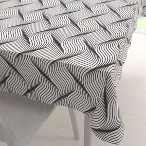 Biante Dekoračný obdĺžnikový obrus PML-042 Čierno-biele vlnenie 50x100 cm