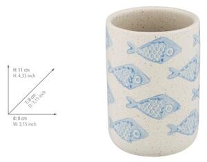 Bielo-modrá keramická súprava doplnkov do kúpeľne Aquamarin – Wenko