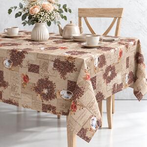 Obrus ​​PVC Mirella 178A - Kávový motív 140cm x 20m
