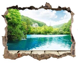 Díra 3D ve zdi nálepka Vodopád v lese nd-k-55082996