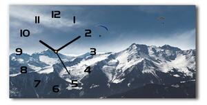 Vodorovné Sklenené hodiny na stenu Paragliding Alpy